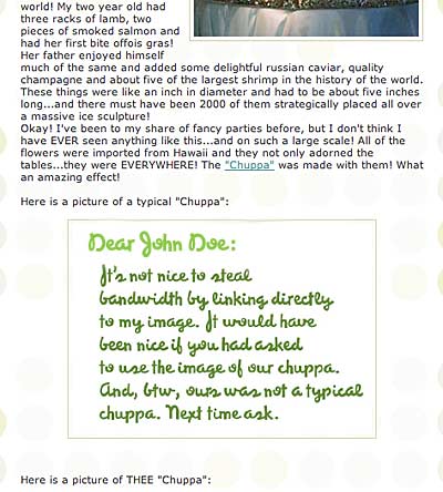 My alteration of John Does Web page.