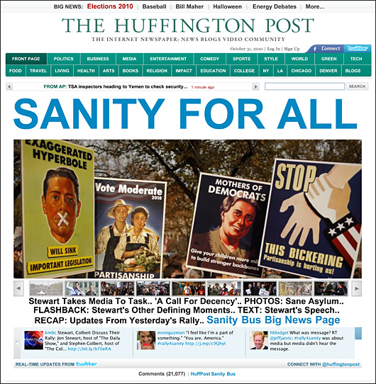 The front page of the Huffington Post