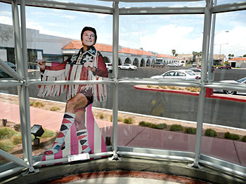 Liberace cutout at the entrance to his museum